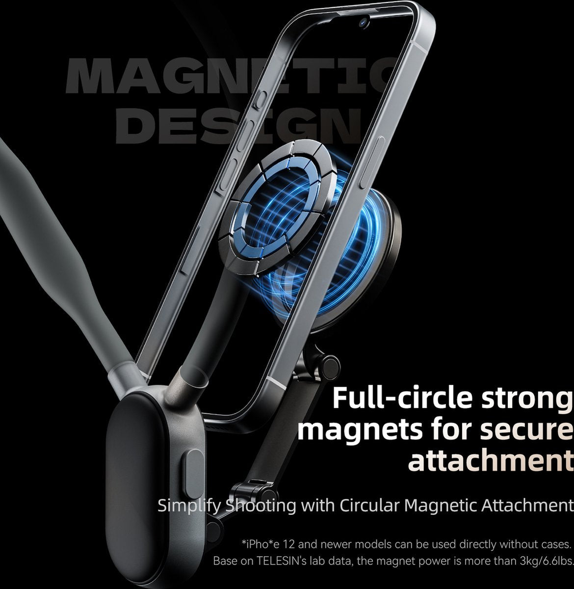 HaloHold Pro | Magnetic Neck Phone Holder for POV Filming