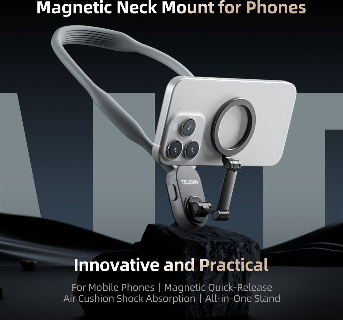 HaloHold Pro | Magnetic Neck Phone Holder for POV Filming