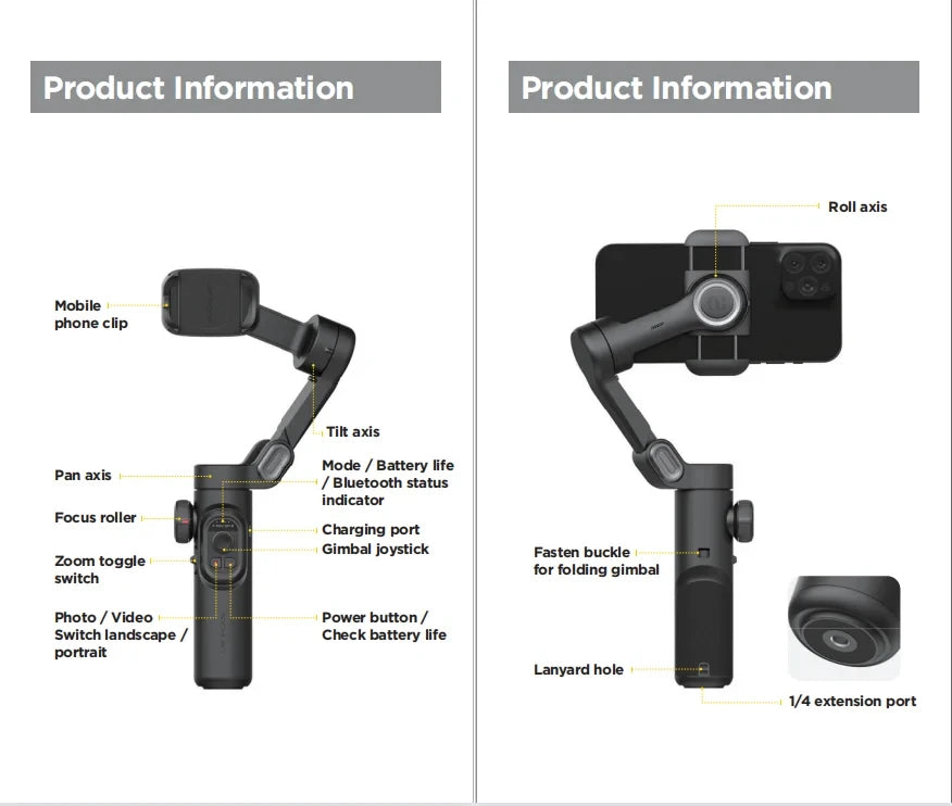Smart XE | 3-Axis Foldable Smartphone Stabilizer