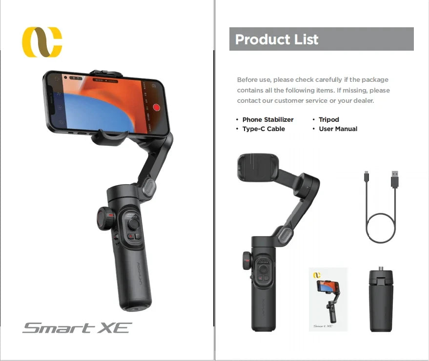 Smart XE | 3-Axis Foldable Smartphone Stabilizer
