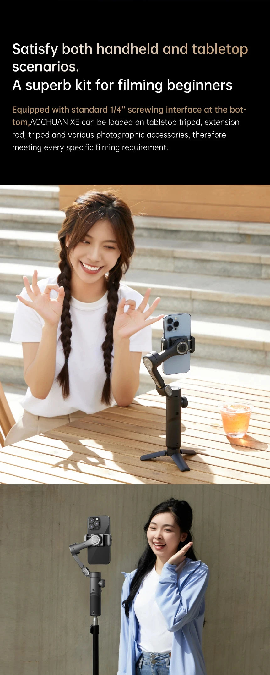 Smart XE | 3-Axis Foldable Smartphone Stabilizer