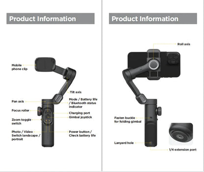 Smart XE | 3-Axis Foldable Smartphone Stabilizer